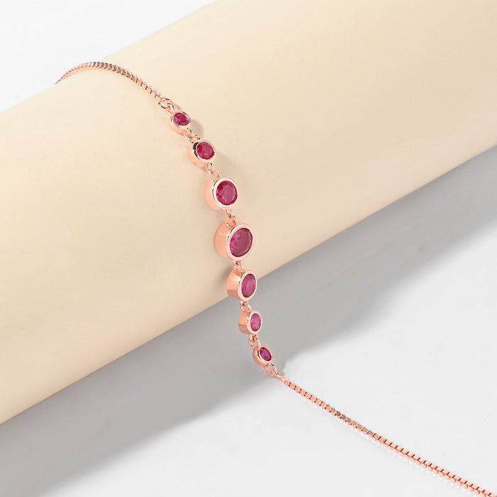 Crimson Silver Anklet