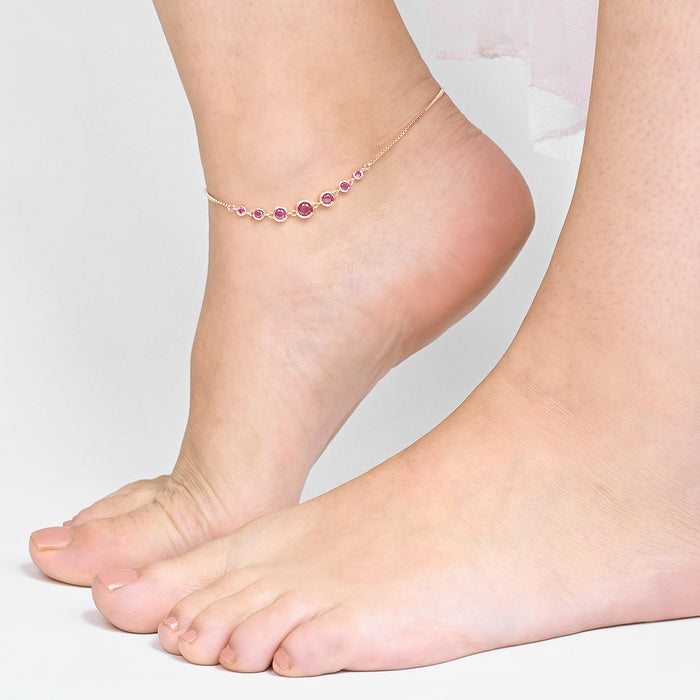 Crimson Silver Anklet