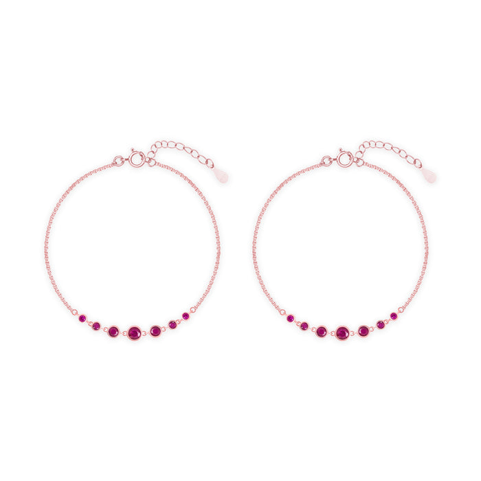 Crimson Silver Anklet