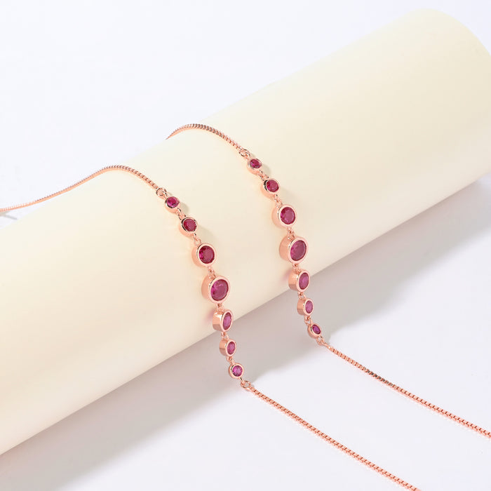 Crimson Silver Anklet