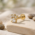 Crown Solitaire Silver Nose Pin