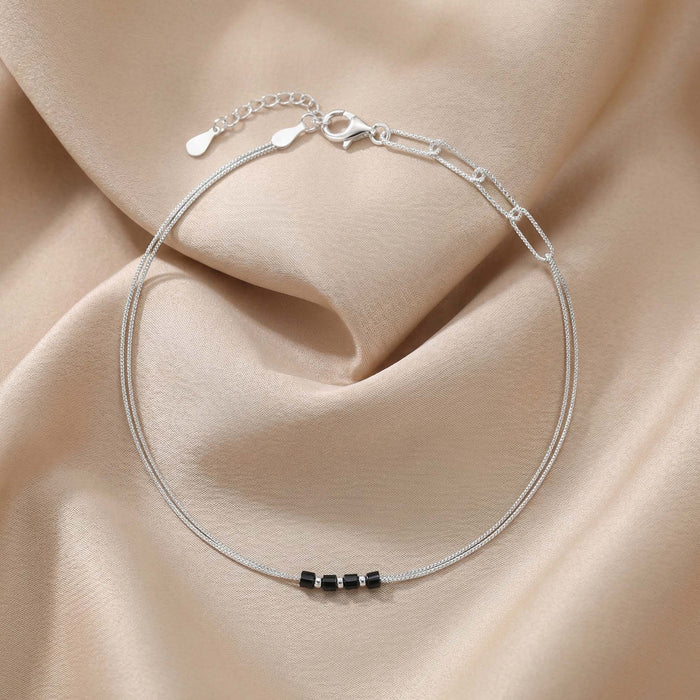 Cube Link Silver Anklet