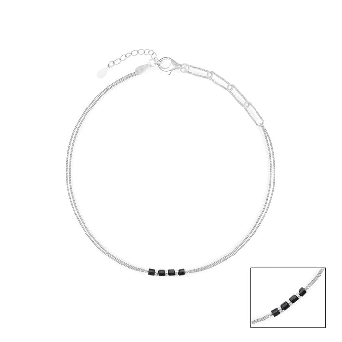 Cube Link Silver Anklet