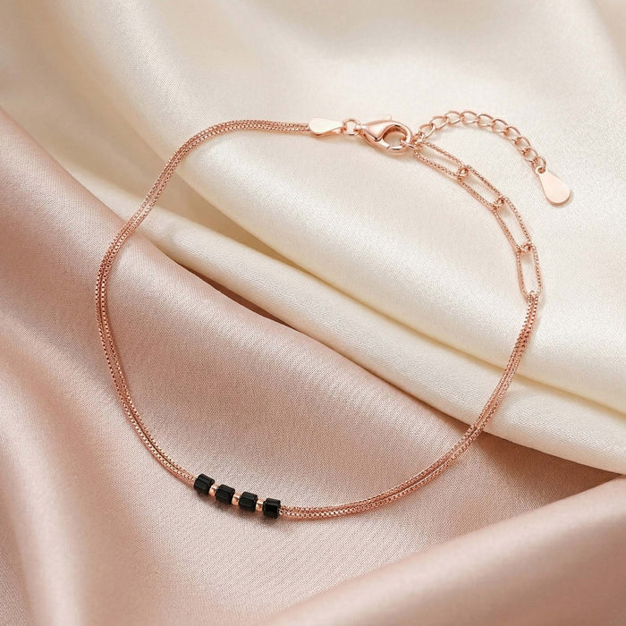 Cube Link Silver Anklet