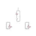 CZ Butterfly Pendant Set