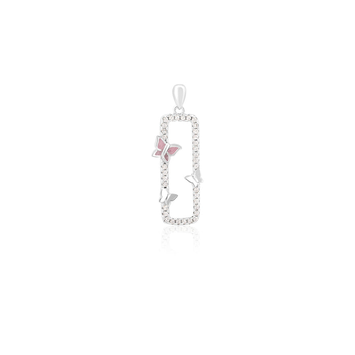 CZ Butterfly Pendant Set