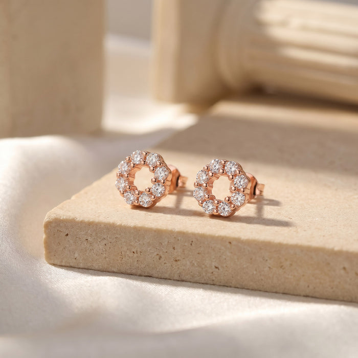 CZ Circle Stud Earrings