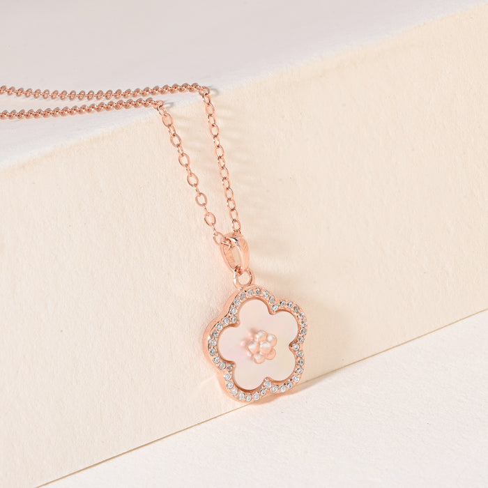 CZ Floral Pendant Necklace
