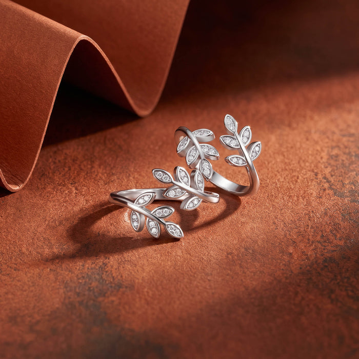 Cz Leaf Adjustable Toe Rings