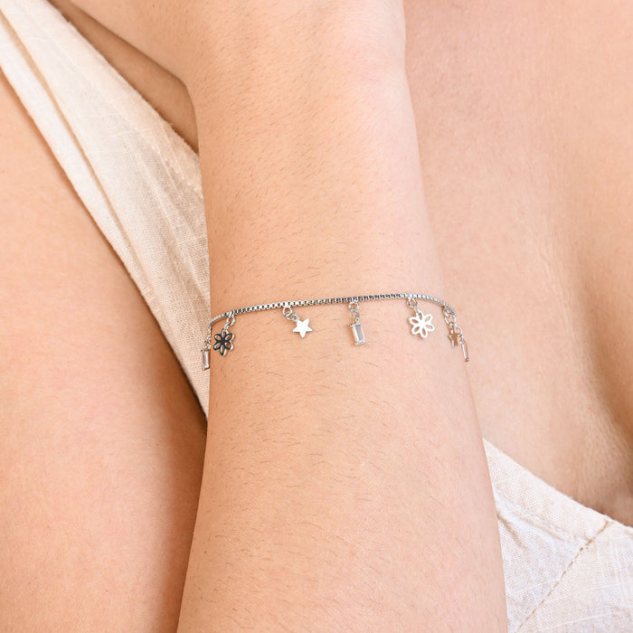 Dangle Charm Silver Bracelet