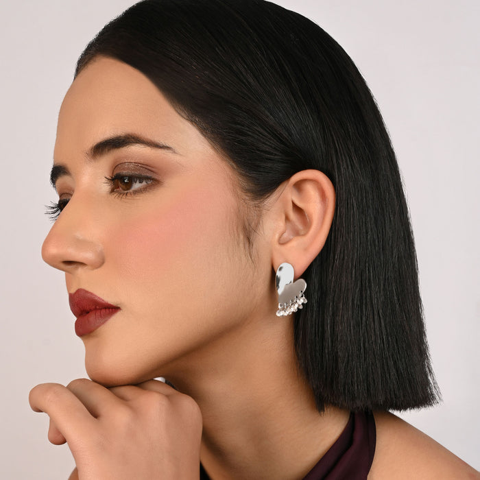 Dangling Stone Heart Studs