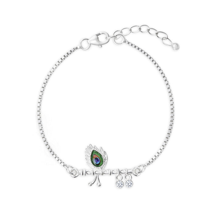 Divine Flute Dangle Silver Bracelet