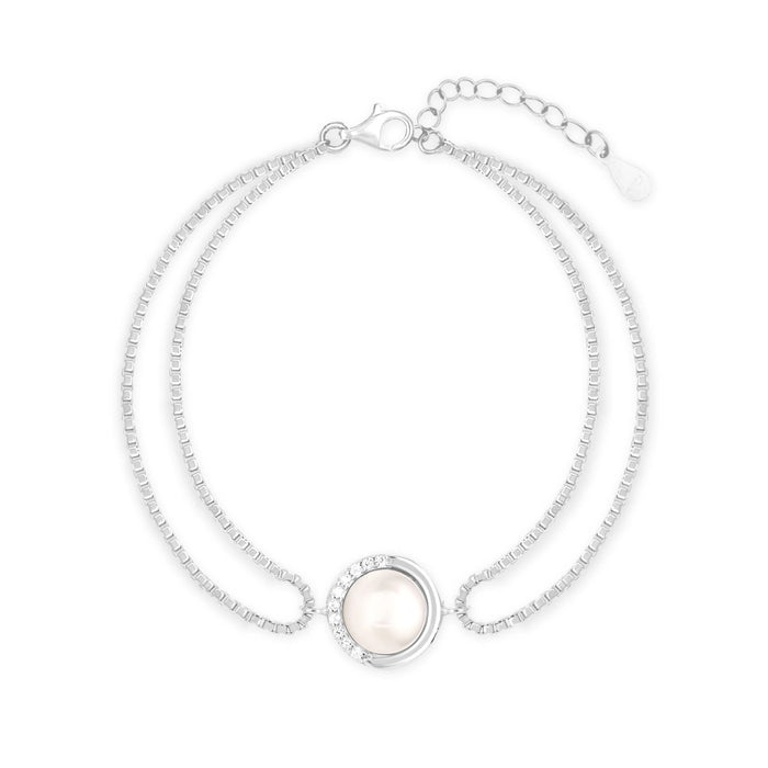Double Chain Pearl Bracelet