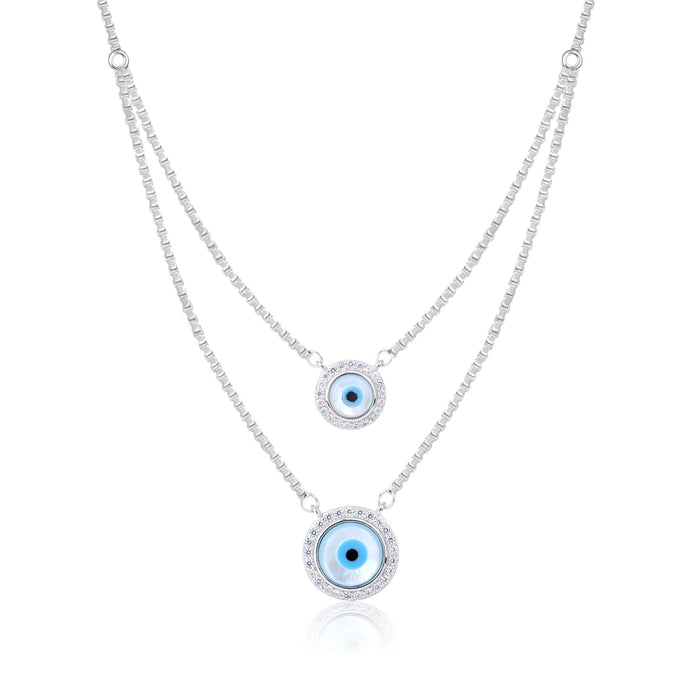 Double Layer Evil Eye Necklace Set