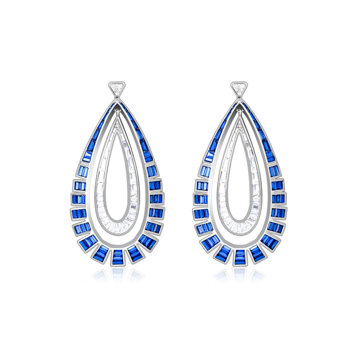 Double Layered Tear drop Dangle Earrings