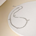 Dual Layer Bead Silver Anklet