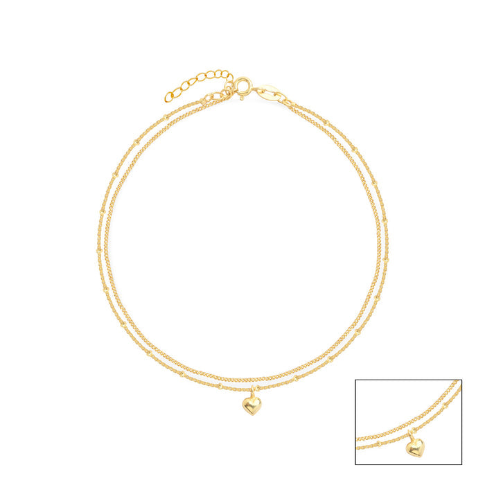 Dual Layer Heart Anklet