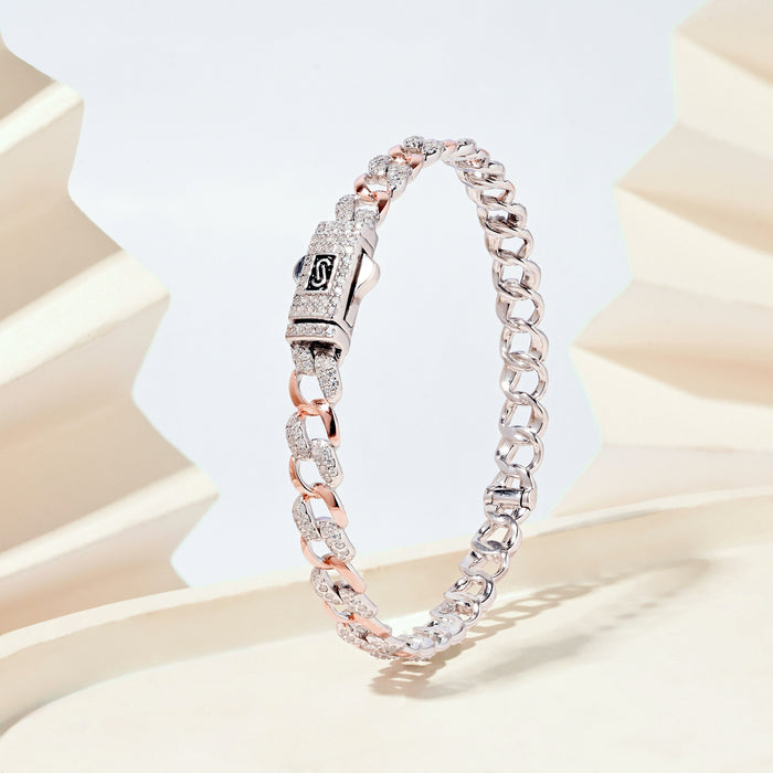 Dual Luxe Link Silver Kada