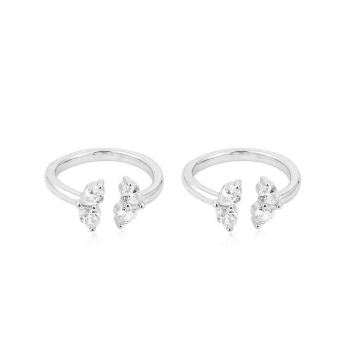 Dual Pear Zircon Open Toe Ring