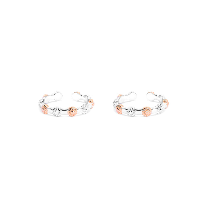 Dual-Tone Floral Toe Ring