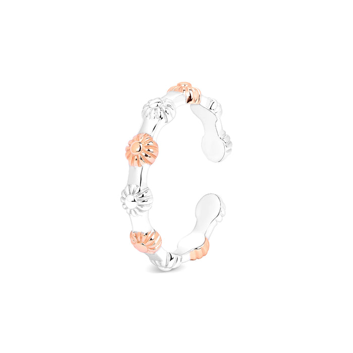 Dual-Tone Floral Toe Ring