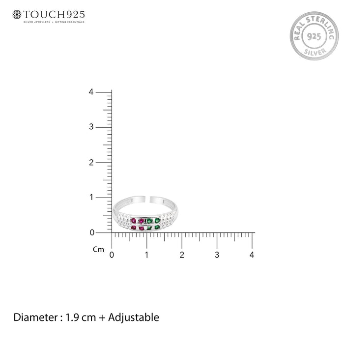 Dual-Tone Gemstone Toe Ring