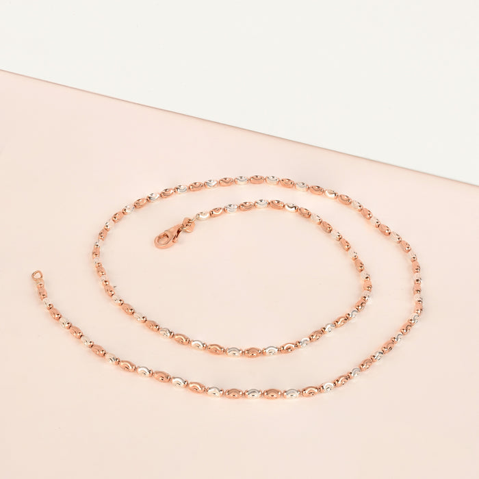 Dual-Tone Wave Beaded Silver Chain