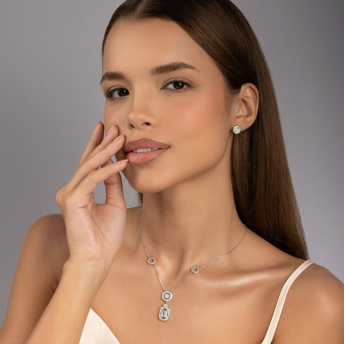 Elegant Geometry Necklace Set