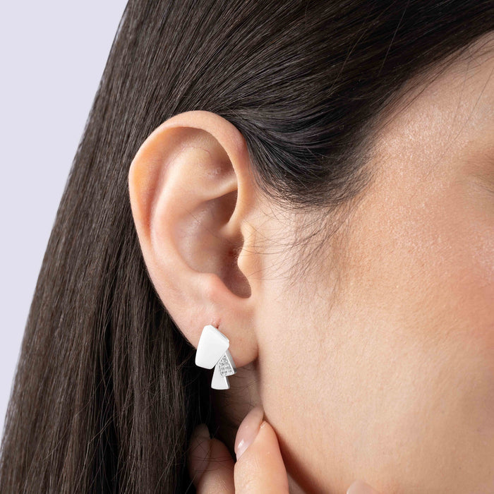 Enamel Asymmetric Earrings