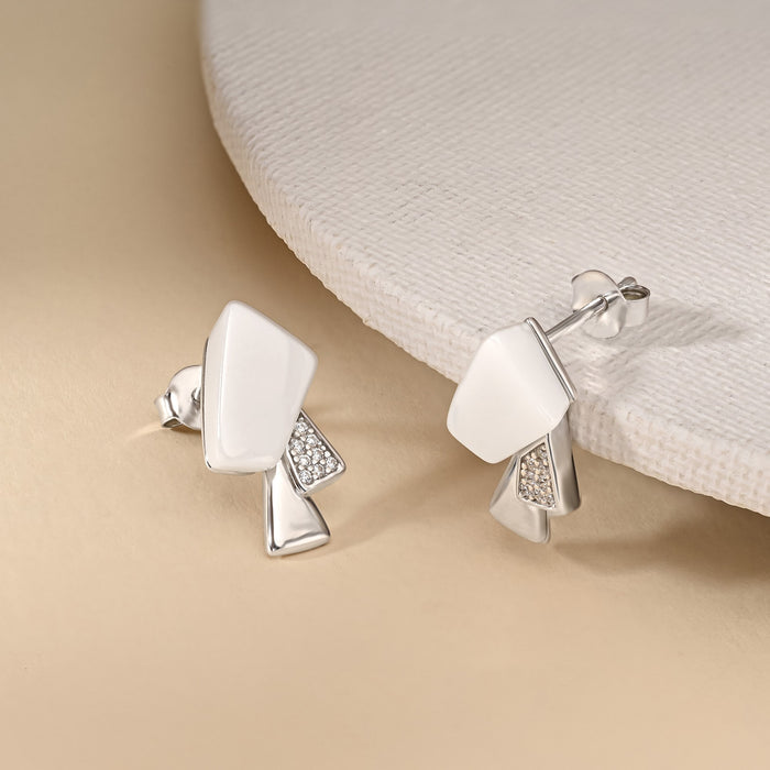 Enamel Asymmetric Earrings