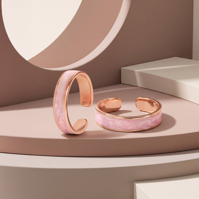 Enamel Band Silver Toe Ring