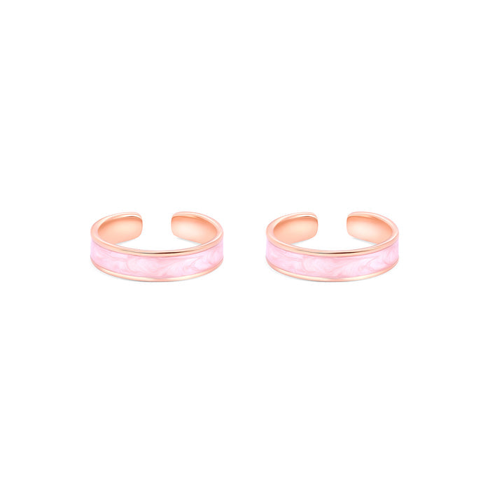 Enamel Band Silver Toe Ring