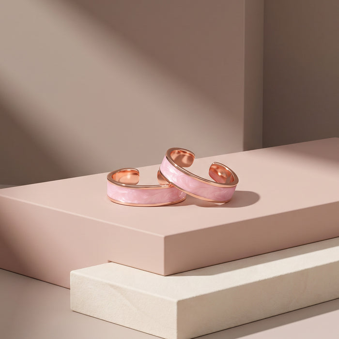 Enamel Band Silver Toe Ring