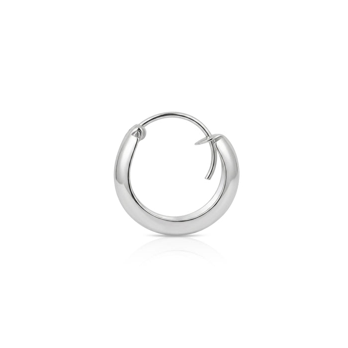 Engraved Leaf Huggie Hoop Earring