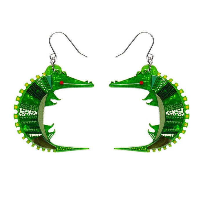 Erstwilder - A Crocodile Named Growl Drop Earrings - Clare Youngs (2024)
