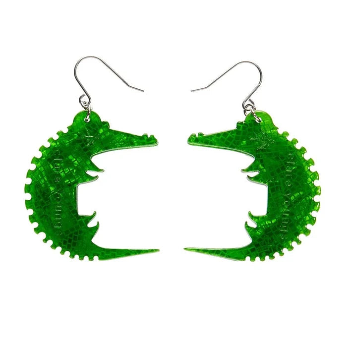 Erstwilder - A Crocodile Named Growl Drop Earrings - Clare Youngs (2024)