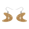 Erstwilder - Atomic Boomerang Glitter Drop Earrings - Gold