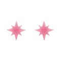 Erstwilder - Atomic Star Glitter Stud Earrings - Pink