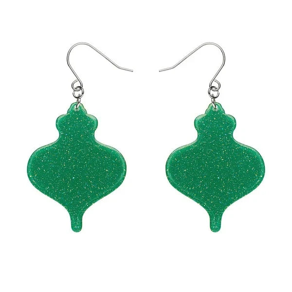Erstwilder - Baubles Glitter Drop Earrings - Green