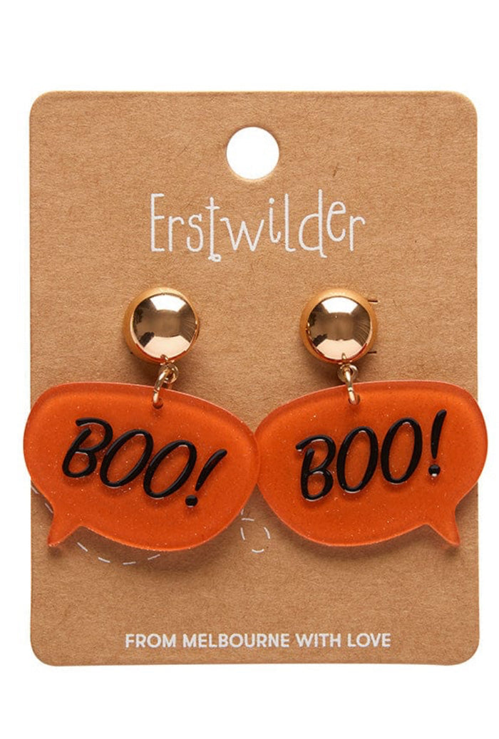 Erstwilder - Boo Glitter Statement Earrings - Orange
