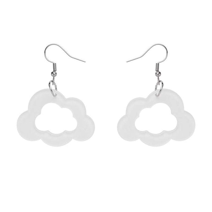 Erstwilder - Cloud Bubble Resin Drop Earrings - White