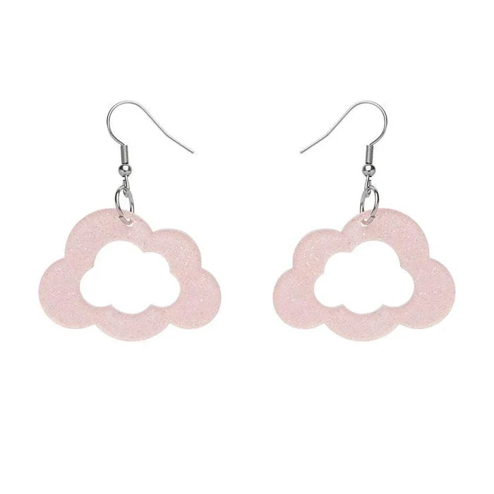 Erstwilder - Cloud Glitter Resin Drop Earrings - Pink