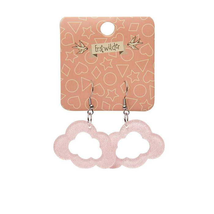 Erstwilder - Cloud Glitter Resin Drop Earrings - Pink