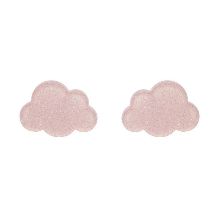 Erstwilder - Cloud Glitter Resin Stud Earrings - Pink