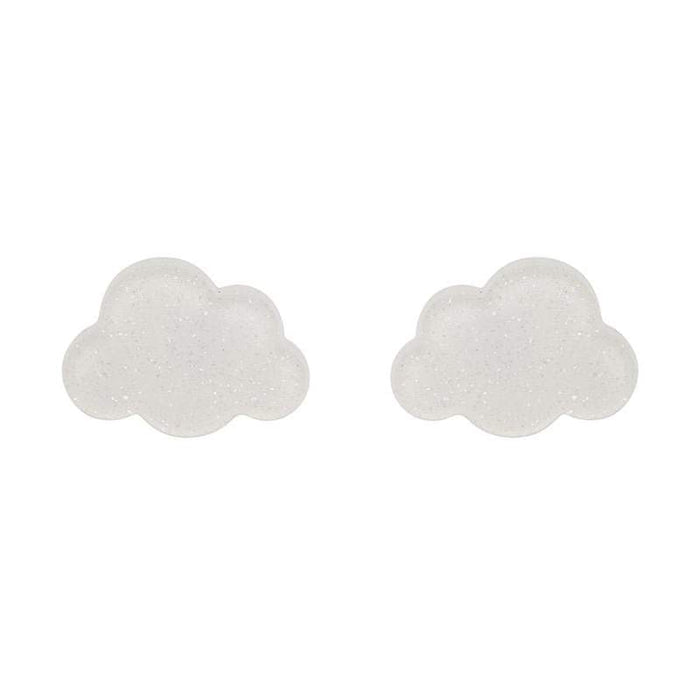 Erstwilder - Cloud Glitter Resin Stud Earrings - White