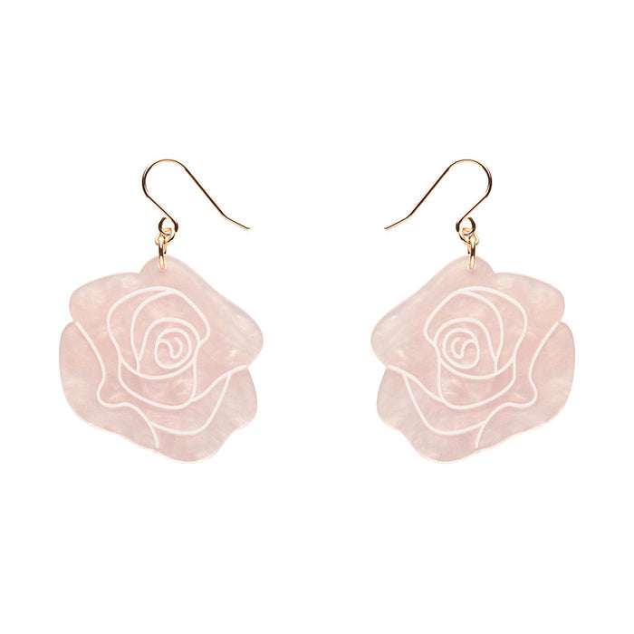 Erstwilder - Eternal Rose Drop Earrings - Light Pink