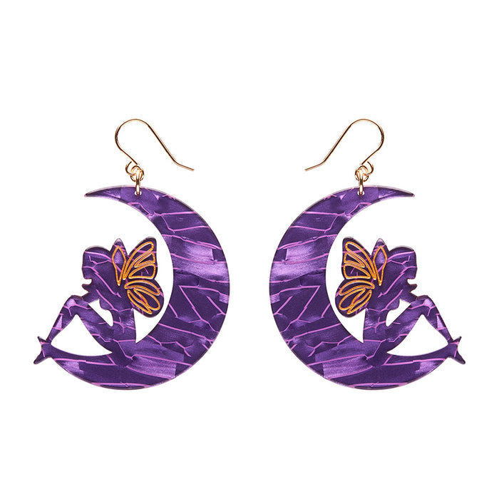 Erstwilder - Fairy Moon Drop Essential Earrings - Purple