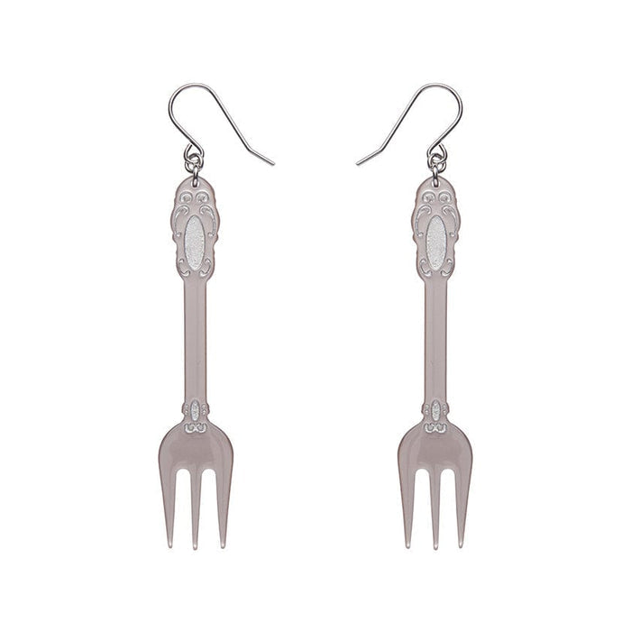 Erstwilder - Fork, Please! Drop Earrings - Silver  - Katherine Sabbath (2024)
