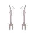 Erstwilder - Fork, Please! Drop Earrings - Silver  - Katherine Sabbath (2024)
