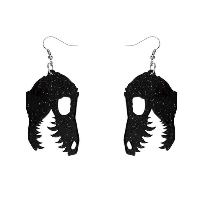 Erstwilder - Fossil Glitter Resin Drop Earrings - Black